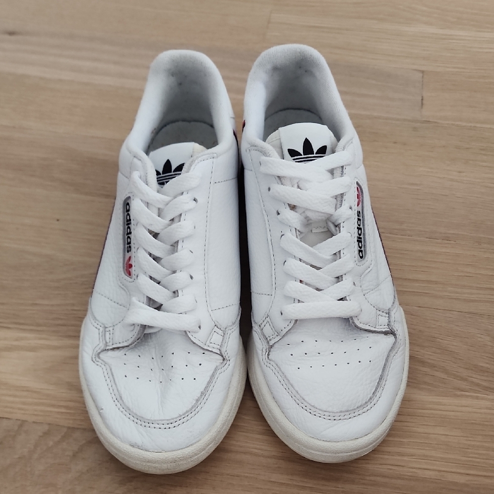 Adidas White Leather Sneakers with Logo